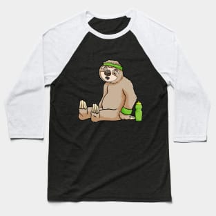 Exhausted sloth at the jogging with a bottle Baseball T-Shirt